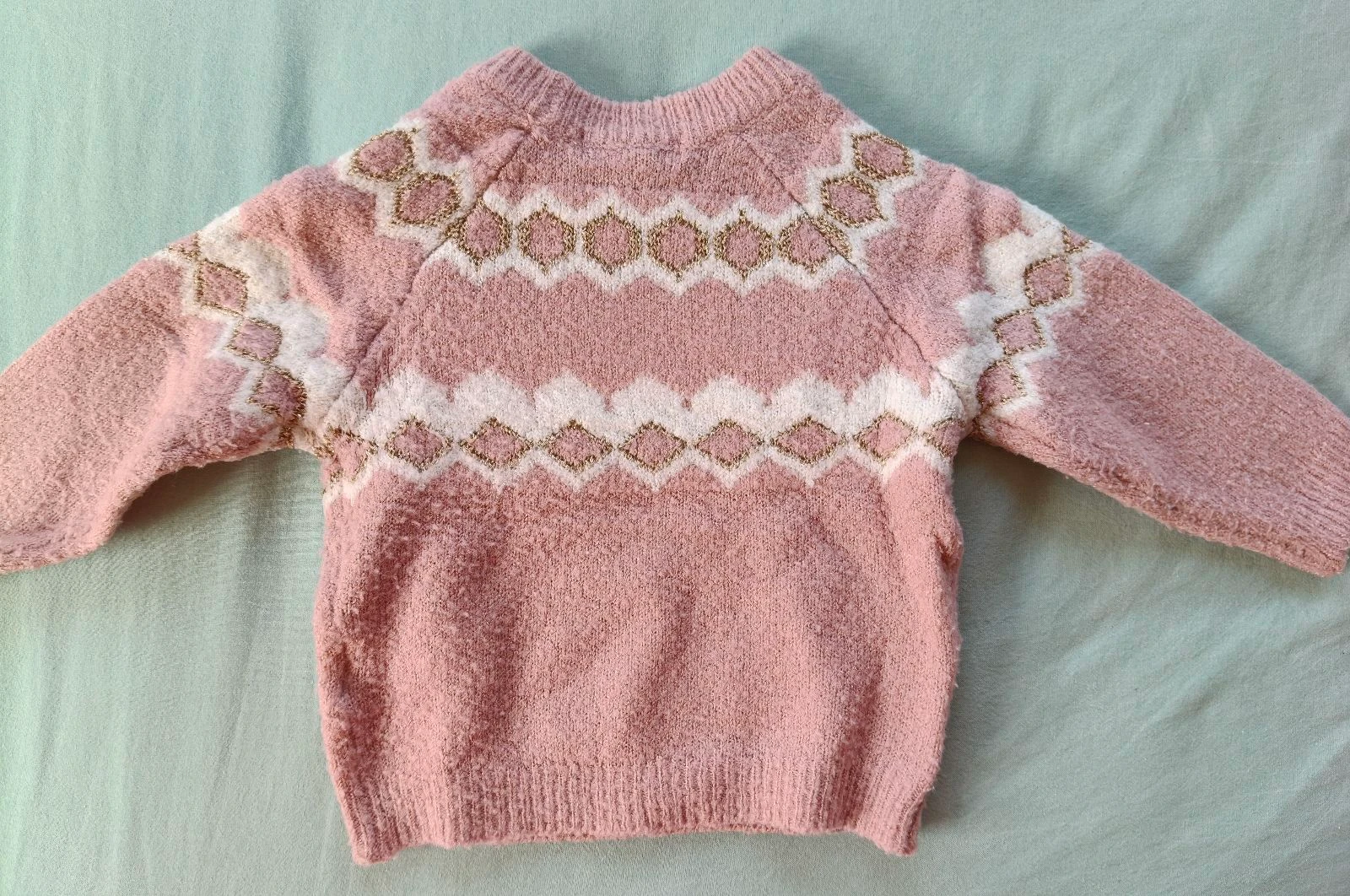 Suéter abrigado para niña Bub'l rosa con rombos 9 meses – photo 5